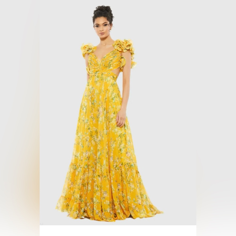 🌼Mac Duggal Sunshine Floral Maxi Dress